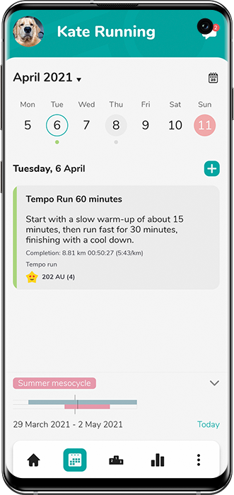 Captura de pantalla de la aplicación móvil Good Coach App